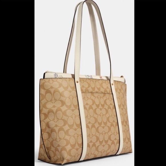 Coach May Tote Signature Canvas Dandelion Flrl Pnt - Picture 4 of 16